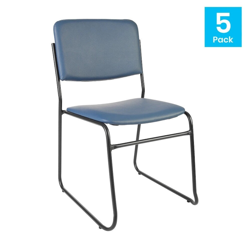 5 Pack 500 lb. Capacity High Density Stacking Chair - 23D x 18.75W x 32.25H