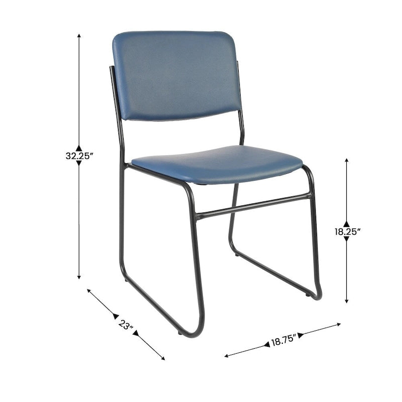 5 Pack 500 lb. Capacity High Density Stacking Chair - 23D x 18.75W x 32.25H