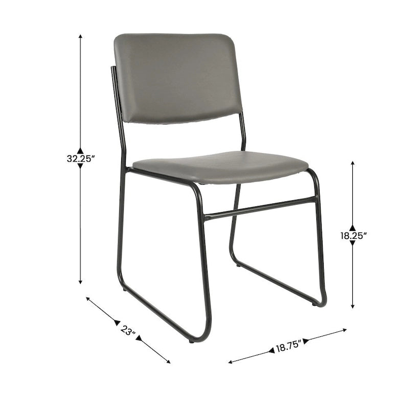5 Pack 500 lb. Capacity High Density Stacking Chair - 23D x 18.75W x 32.25H