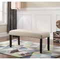 Panca da pranzo in tessuto Biony di Roundhill Furniture con finiture borchiate