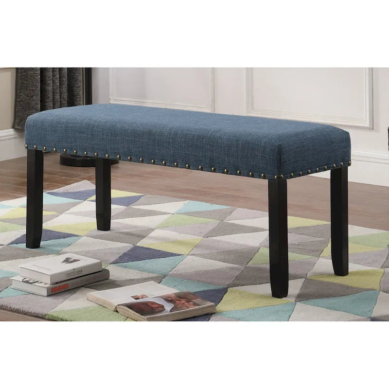 Panca da pranzo in tessuto Biony di Roundhill Furniture con finiture borchiate