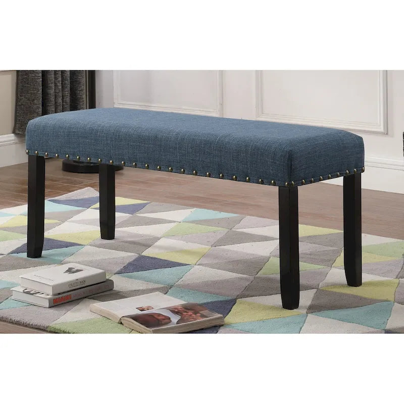 Panca da pranzo in tessuto Biony di Roundhill Furniture con finiture borchiate