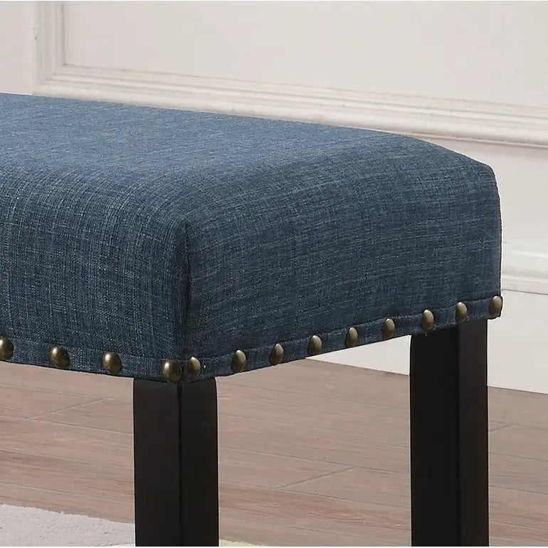 Panca da pranzo in tessuto Biony di Roundhill Furniture con finiture borchiate