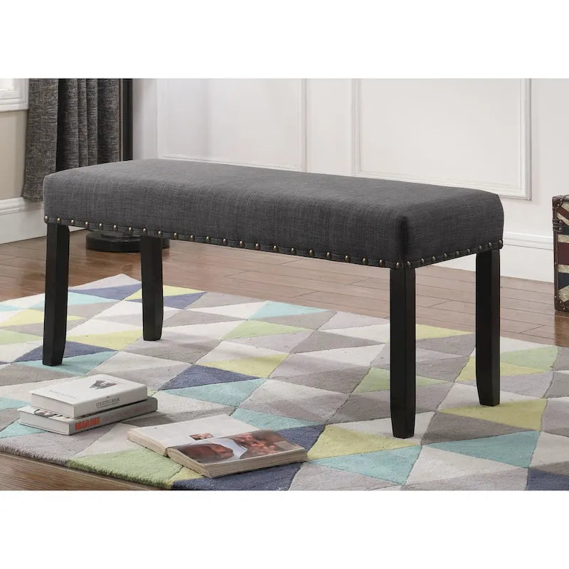 Panca da pranzo in tessuto Biony di Roundhill Furniture con finiture borchiate
