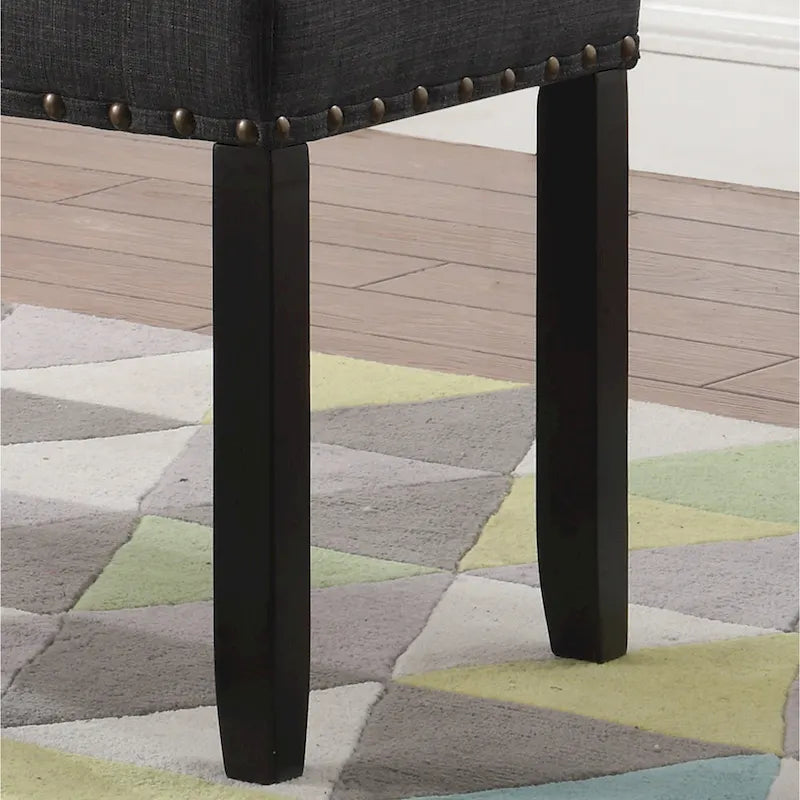 Panca da pranzo in tessuto Biony di Roundhill Furniture con finiture borchiate