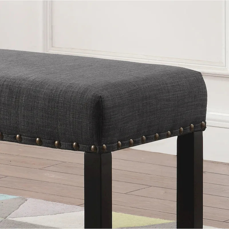 Panca da pranzo in tessuto Biony di Roundhill Furniture con finiture borchiate