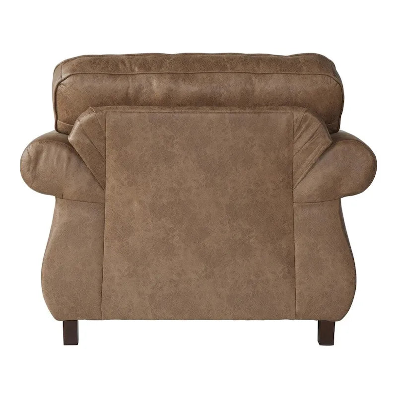 Poltrona e Pouf in Tessuto Leinster Roundhill Furniture, color Zenzero Jetson