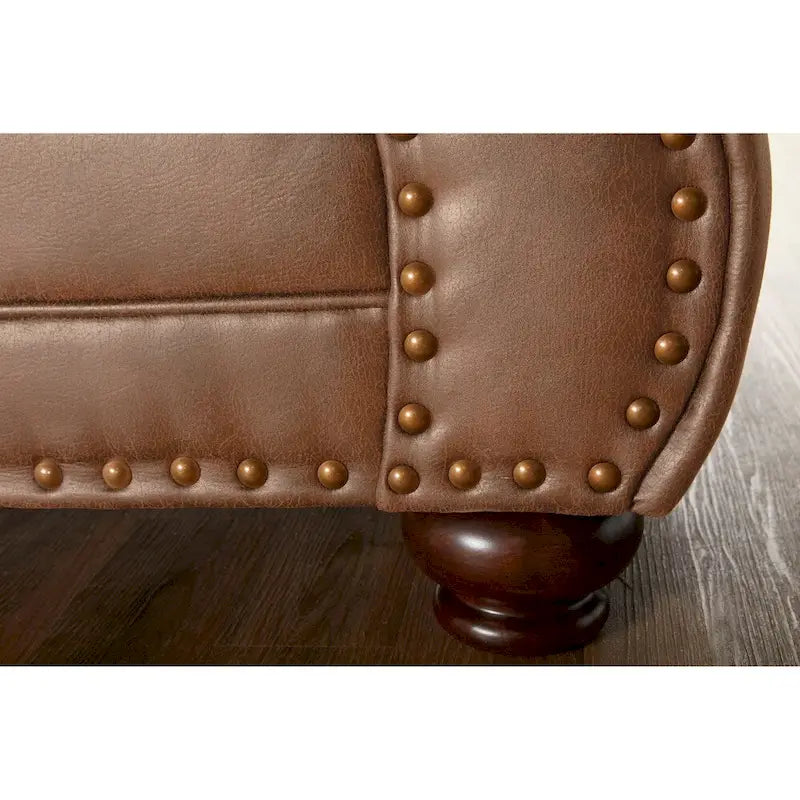 Poltrona e Pouf in Tessuto Leinster Roundhill Furniture, color Zenzero Jetson
