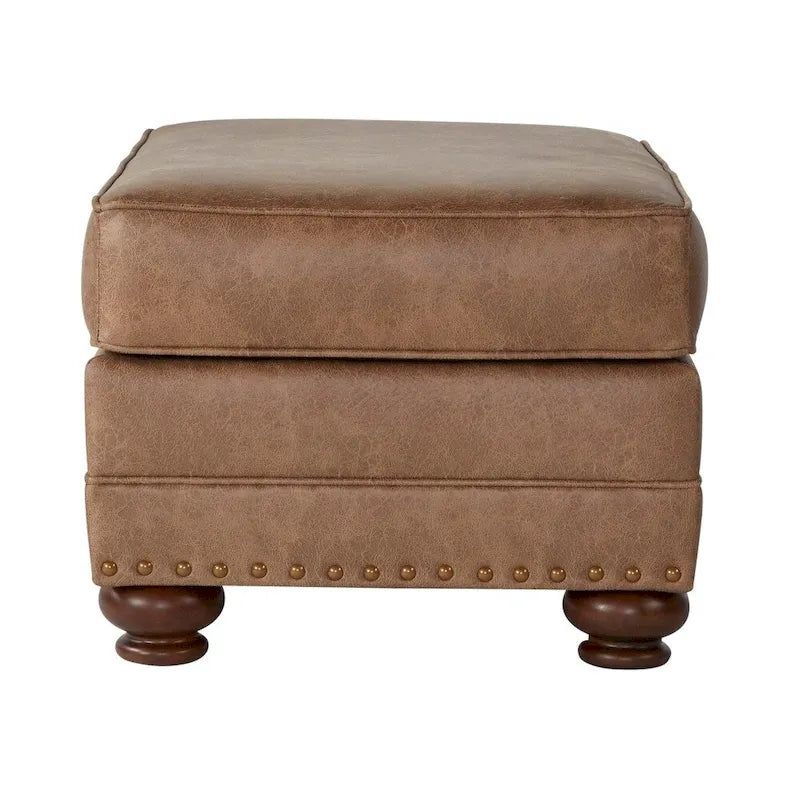 Poltrona e Pouf in Tessuto Leinster Roundhill Furniture, color Zenzero Jetson
