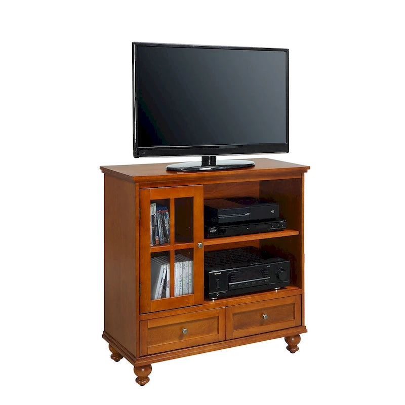 Convenience Concepts Tahoe Highboy 40 2 Drawer TV Stand with Storage Cabinet and Shelves
