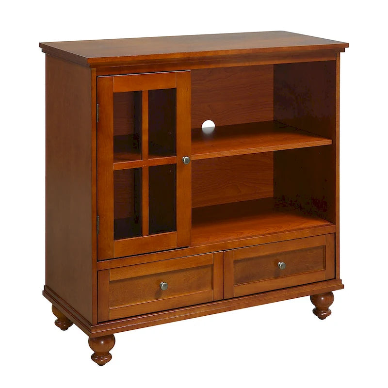 Convenience Concepts Tahoe Highboy 40 2 Drawer TV Stand with Storage Cabinet and Shelves