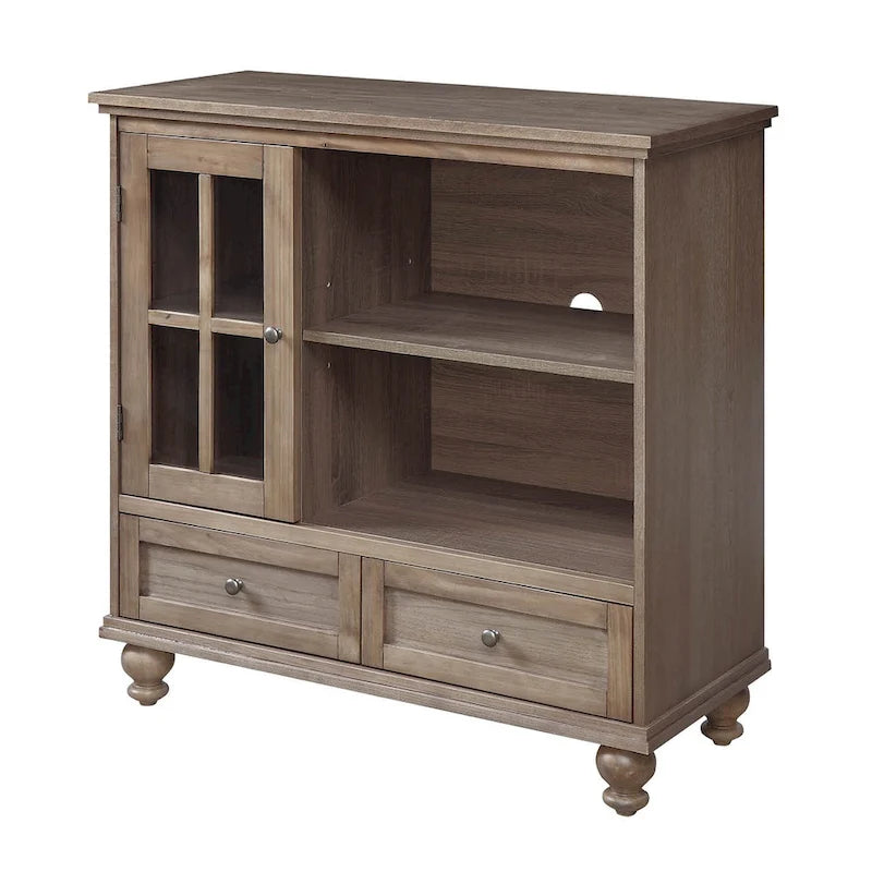 Convenience Concepts Tahoe Highboy 40 2 Drawer TV Stand with Storage Cabinet and Shelves