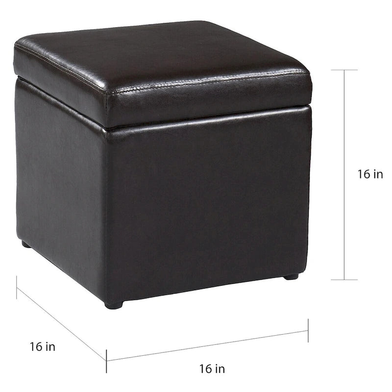 SEI Furniture Crestfield Set Tavolino da Caffè/Contenitore Ottomano Marrone Scuro