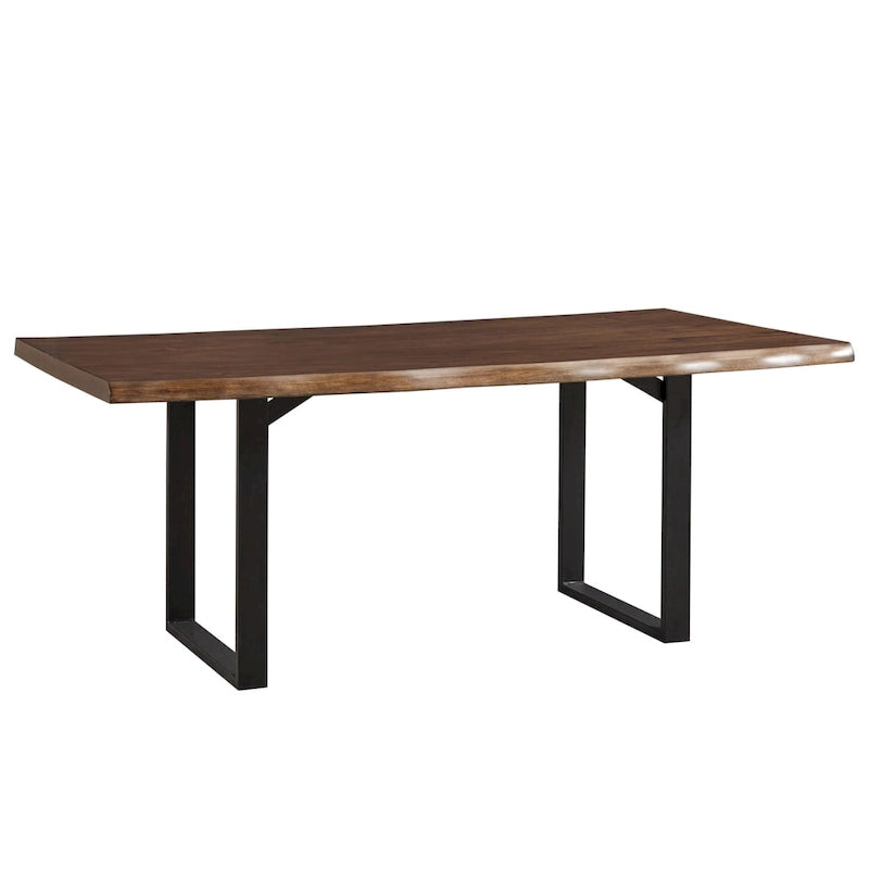 Tavolo da pranzo con base a slitta in legno e metallo Live Edge Banyan di iNSPIRE Q Artisan