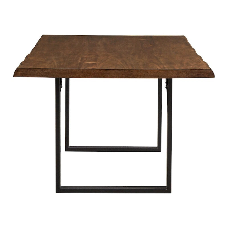 Tavolo da pranzo con base a slitta in legno e metallo Live Edge Banyan di iNSPIRE Q Artisan