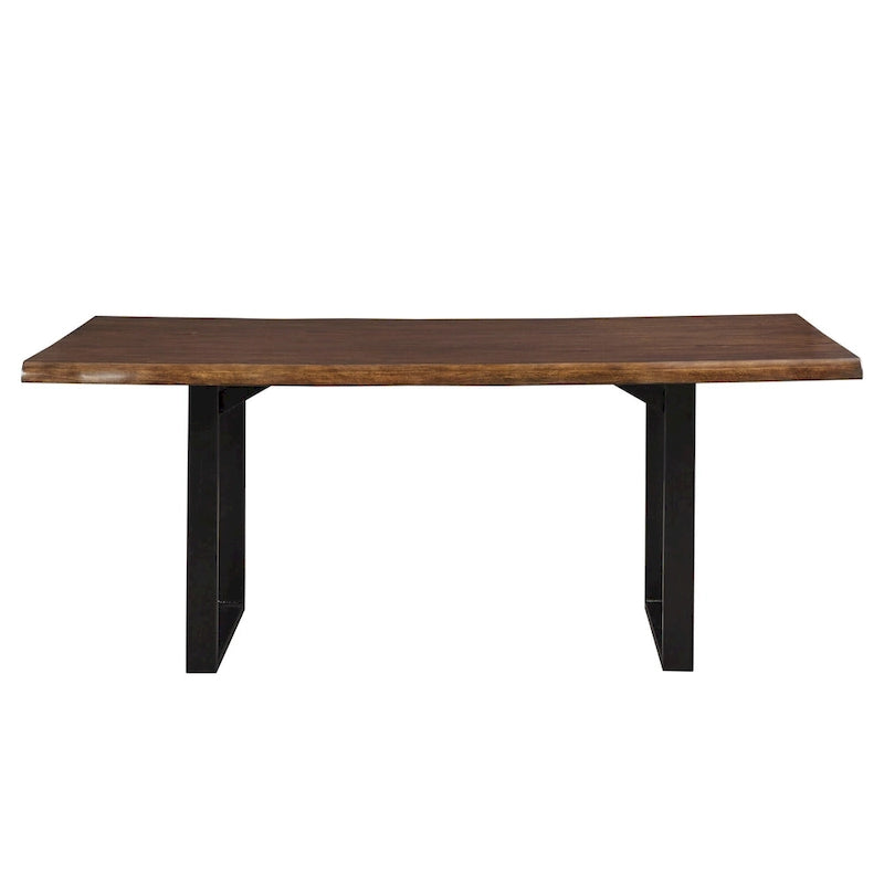 Tavolo da pranzo con base a slitta in legno e metallo Live Edge Banyan di iNSPIRE Q Artisan