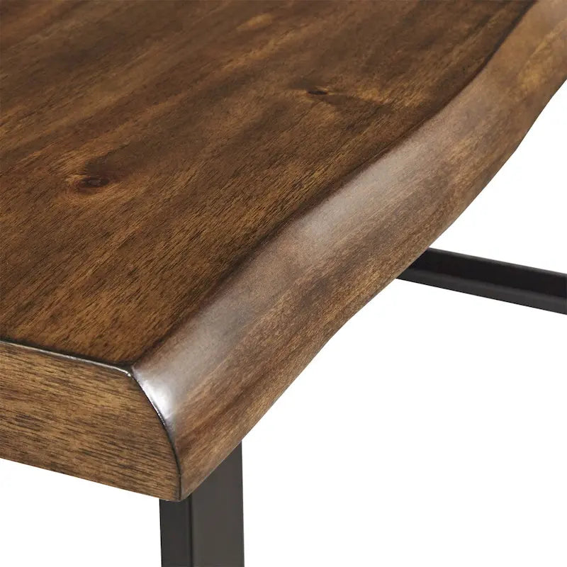 Tavolo da pranzo con base a slitta in legno e metallo Live Edge Banyan di iNSPIRE Q Artisan