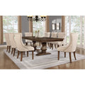 Set da pranzo Best Quality Furniture 9 pezzi in noce con estensione da 18 pollici