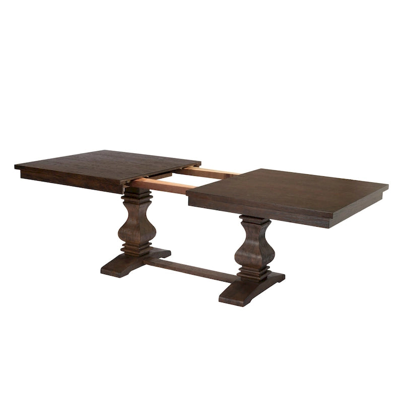 Set da pranzo Best Quality Furniture 9 pezzi in noce con estensione da 18 pollici