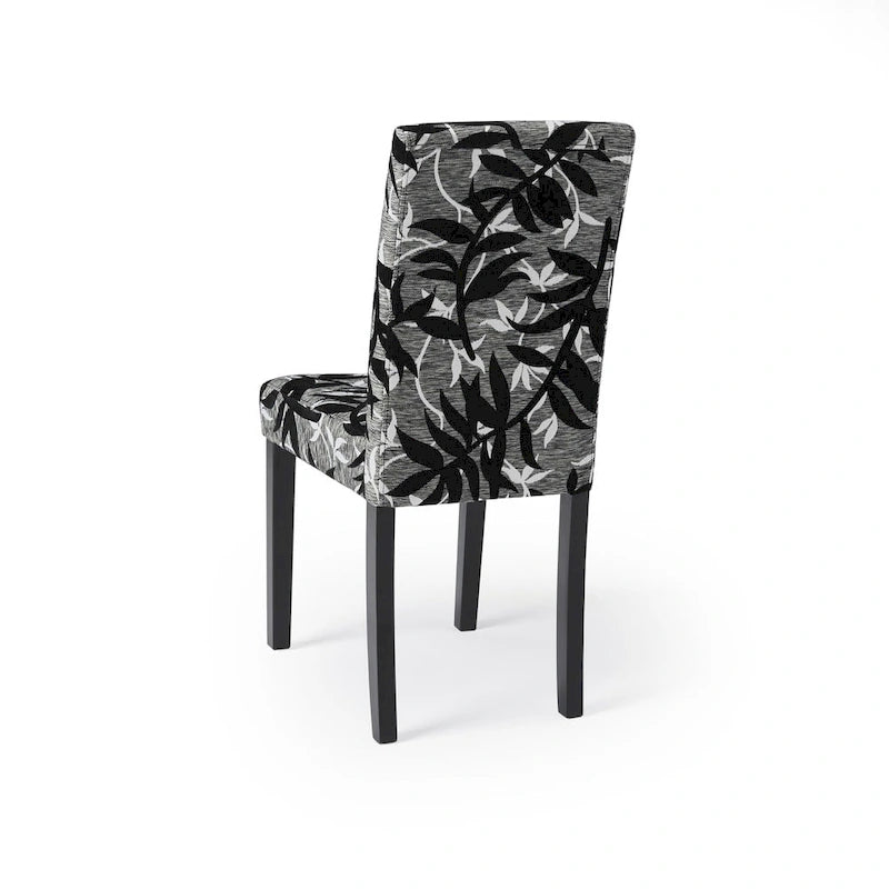 Set da pranzo di 5 pezzi con tavolo e sedie Simple Living Parson, nero e argento
