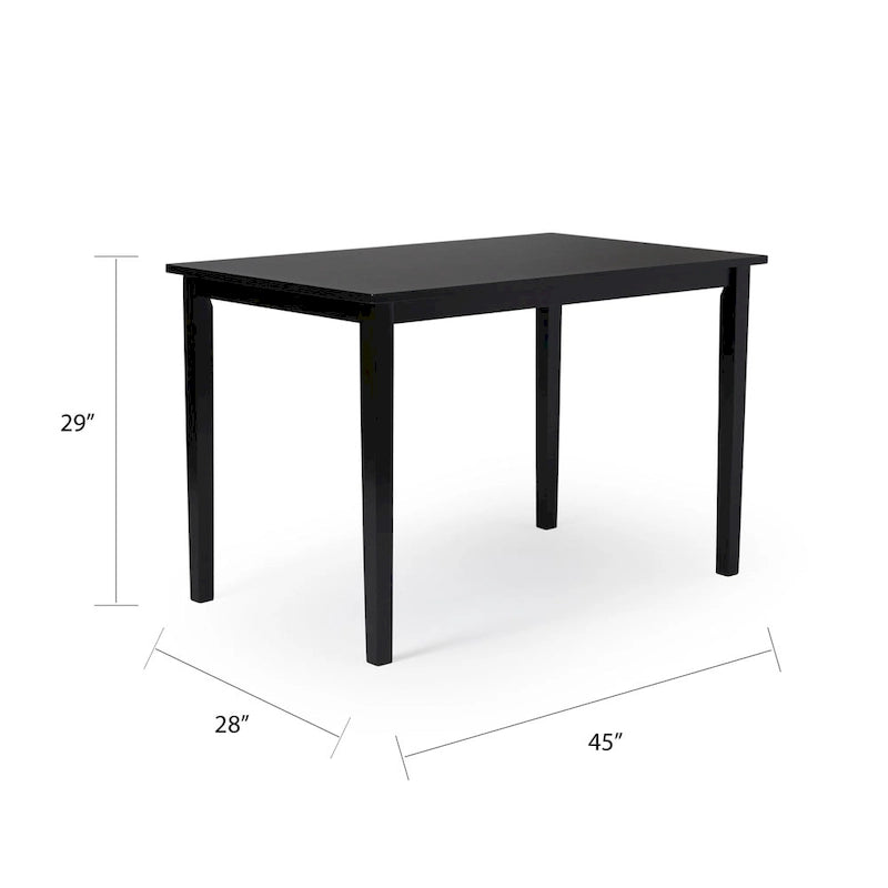Set da pranzo di 5 pezzi con tavolo e sedie Simple Living Parson, nero e argento