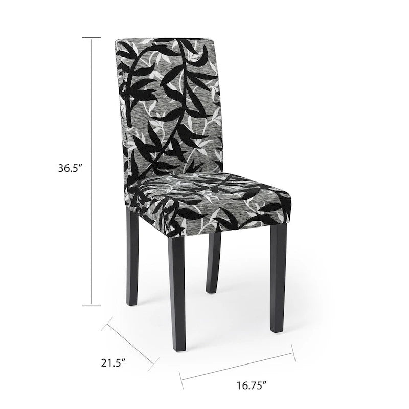 Set da pranzo di 5 pezzi con tavolo e sedie Simple Living Parson, nero e argento