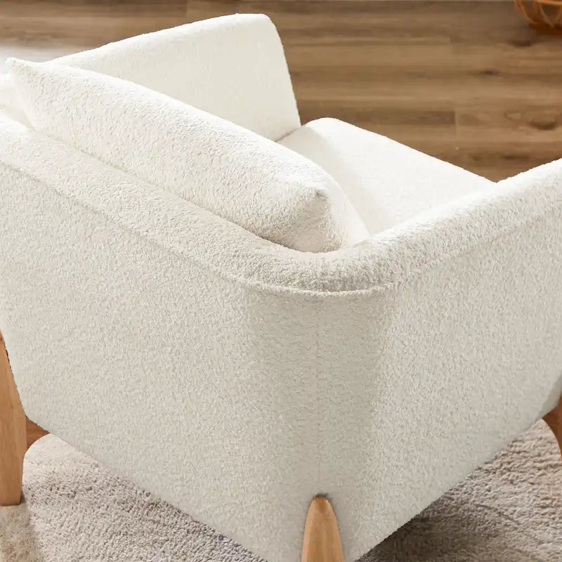 VANOMi Poltrona Accent larga da 78 cm in stile moderno di metà secolo con gambe in legno di caucciù