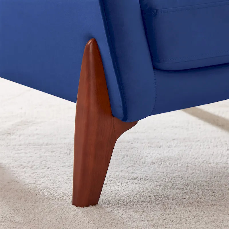 VANOMi Poltrona Accent larga da 78 cm in stile moderno di metà secolo con gambe in legno di caucciù