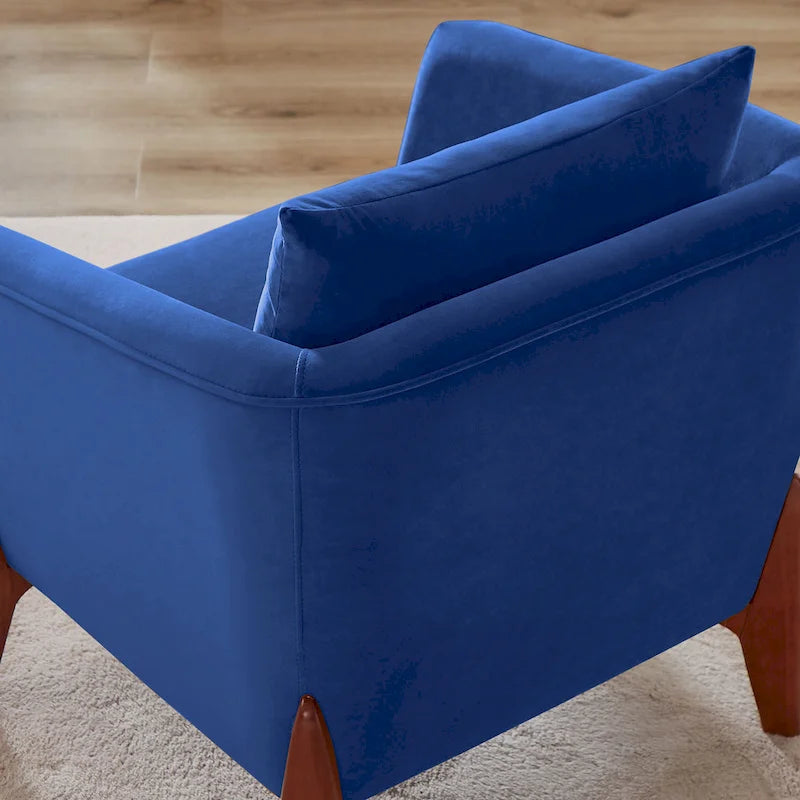 VANOMi Poltrona Accent larga da 78 cm in stile moderno di metà secolo con gambe in legno di caucciù