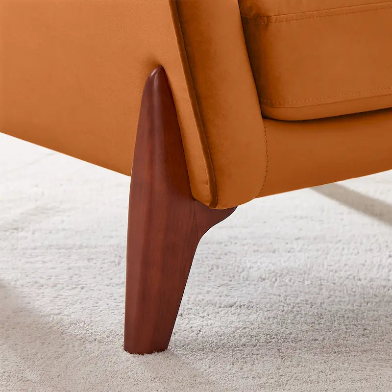 VANOMi Poltrona Accent larga da 78 cm in stile moderno di metà secolo con gambe in legno di caucciù