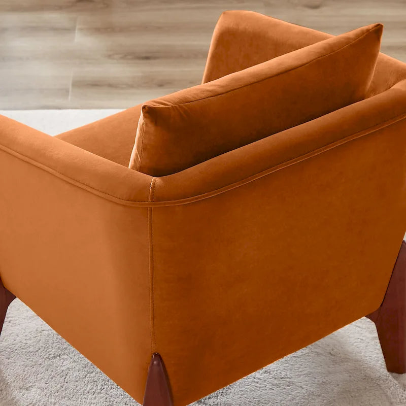 VANOMi Poltrona Accent larga da 78 cm in stile moderno di metà secolo con gambe in legno di caucciù