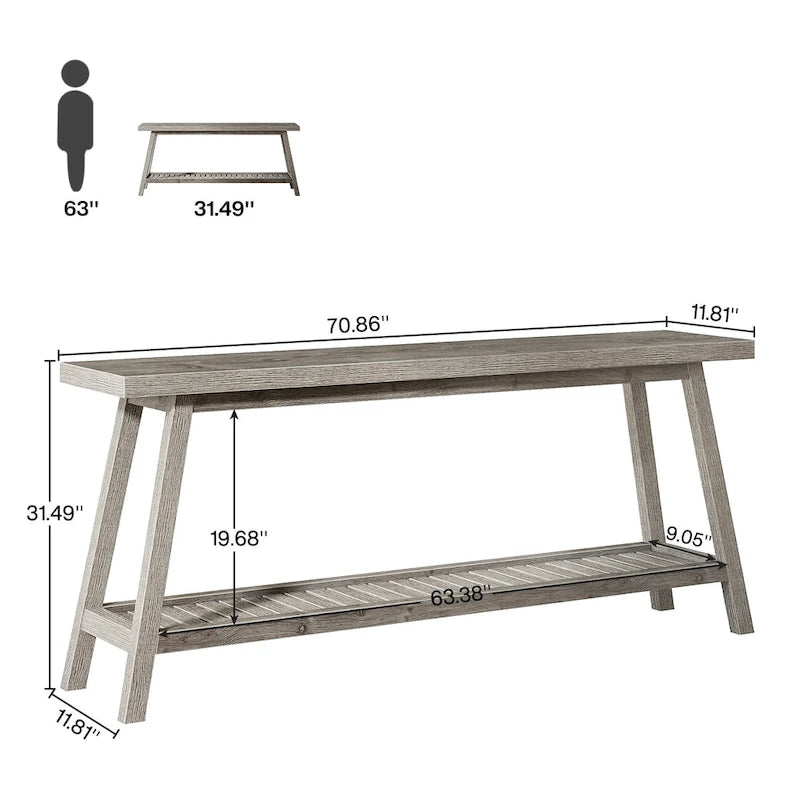 Tavolo Consolle da Ingresso Stile Rustico 180 cm
