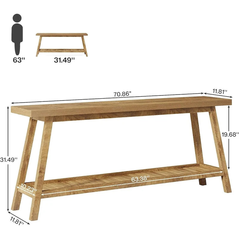 Tavolo Consolle da Ingresso Stile Rustico 180 cm