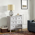 Pallantium Farmhouse 30Tall Distressed 3-Drawer Nightstand With Solid Wood Legs and Adjustable Feet by HULALA HOME