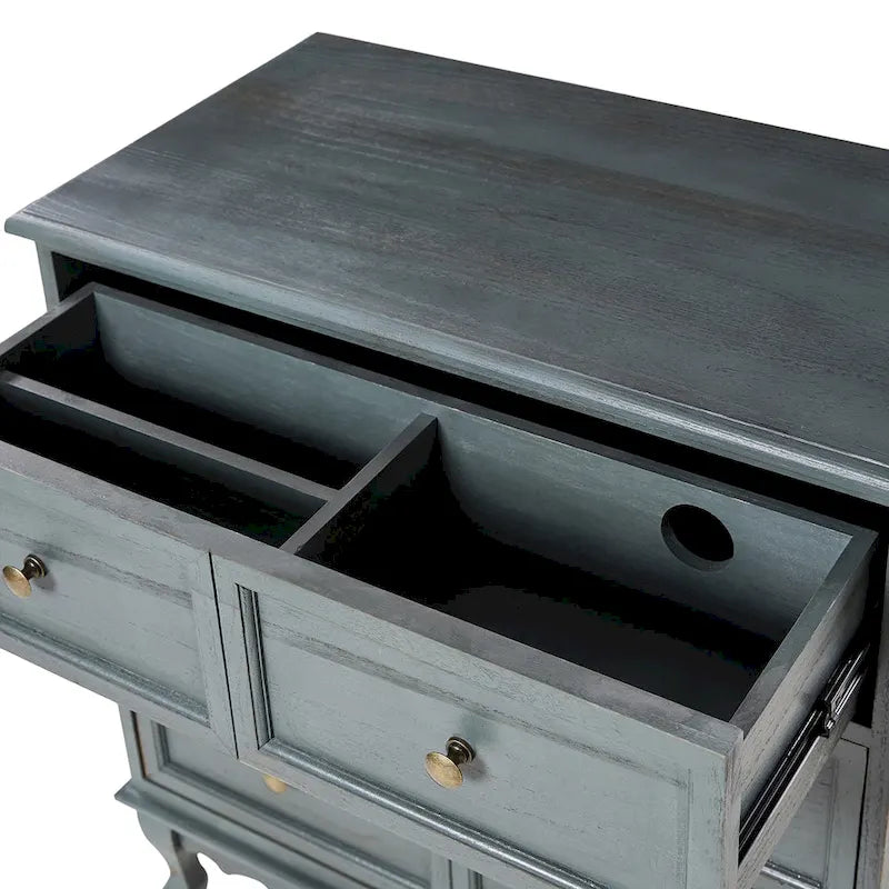 Comodino a 3 cassetti Pallantium Farmhouse 30Tall Distressed con gambe in legno massello e piedini regolabili di HULALA HOME
