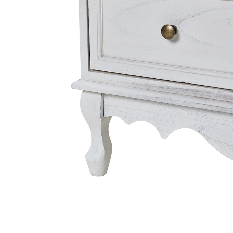 Comodino a 3 cassetti Pallantium Farmhouse 30Tall Distressed con gambe in legno massello e piedini regolabili di HULALA HOME