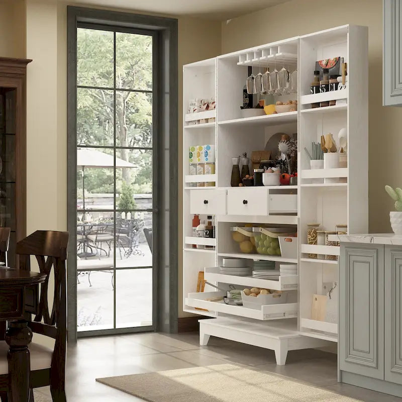 Mobile Cucina Multifunzione e Cantinetta Portabicchieri da Vino Dispensa