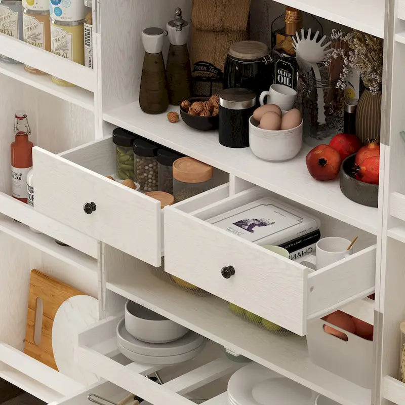 Mobile Cucina Multifunzione e Cantinetta Portabicchieri da Vino Dispensa