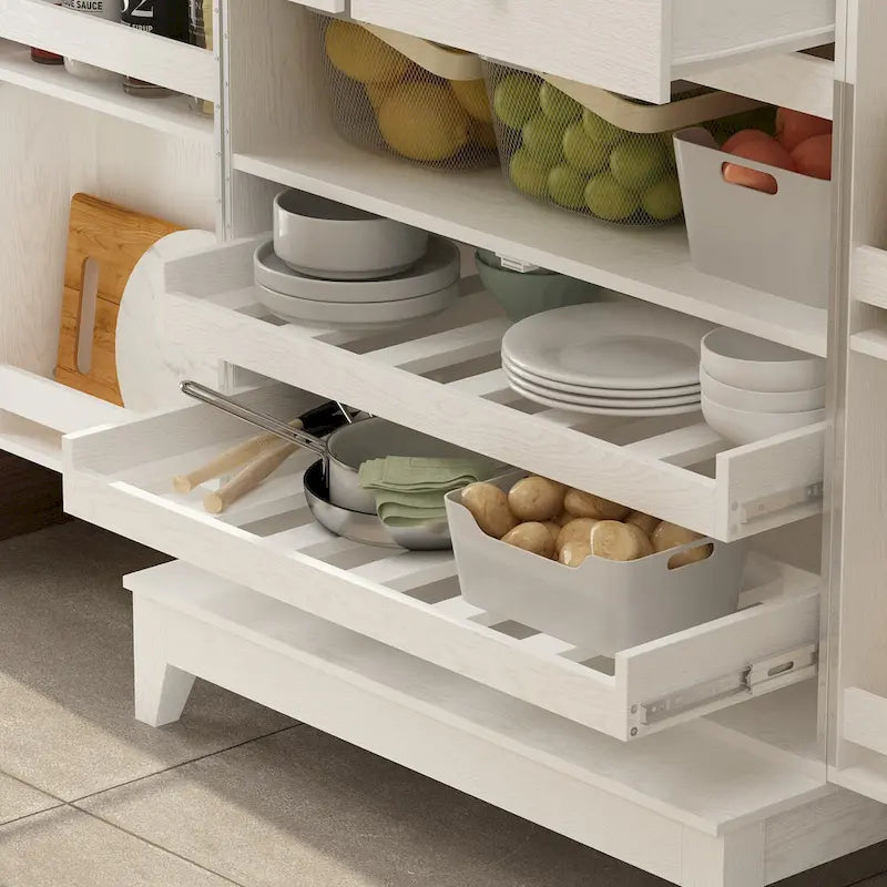 Mobile Cucina Multifunzione e Cantinetta Portabicchieri da Vino Dispensa