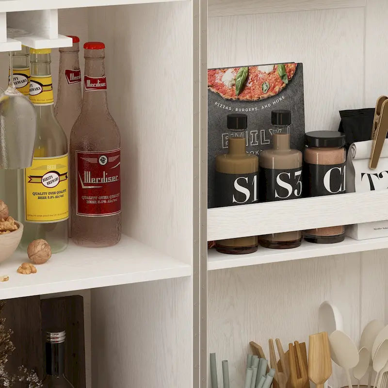 Mobile Cucina Multifunzione e Cantinetta Portabicchieri da Vino Dispensa