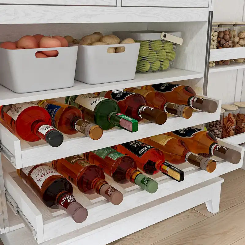 Mobile Cucina Multifunzione e Cantinetta Portabicchieri da Vino Dispensa