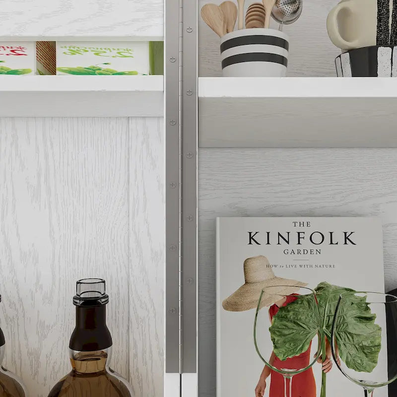 Mobile Cucina Multifunzione e Cantinetta Portabicchieri da Vino Dispensa