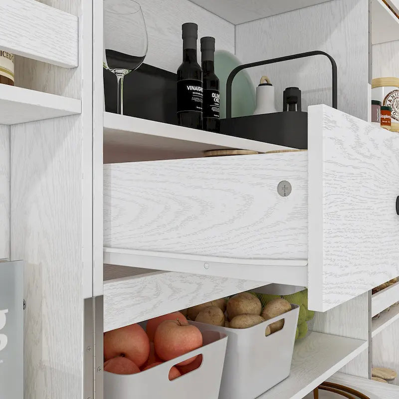 Mobile Cucina Multifunzione e Cantinetta Portabicchieri da Vino Dispensa