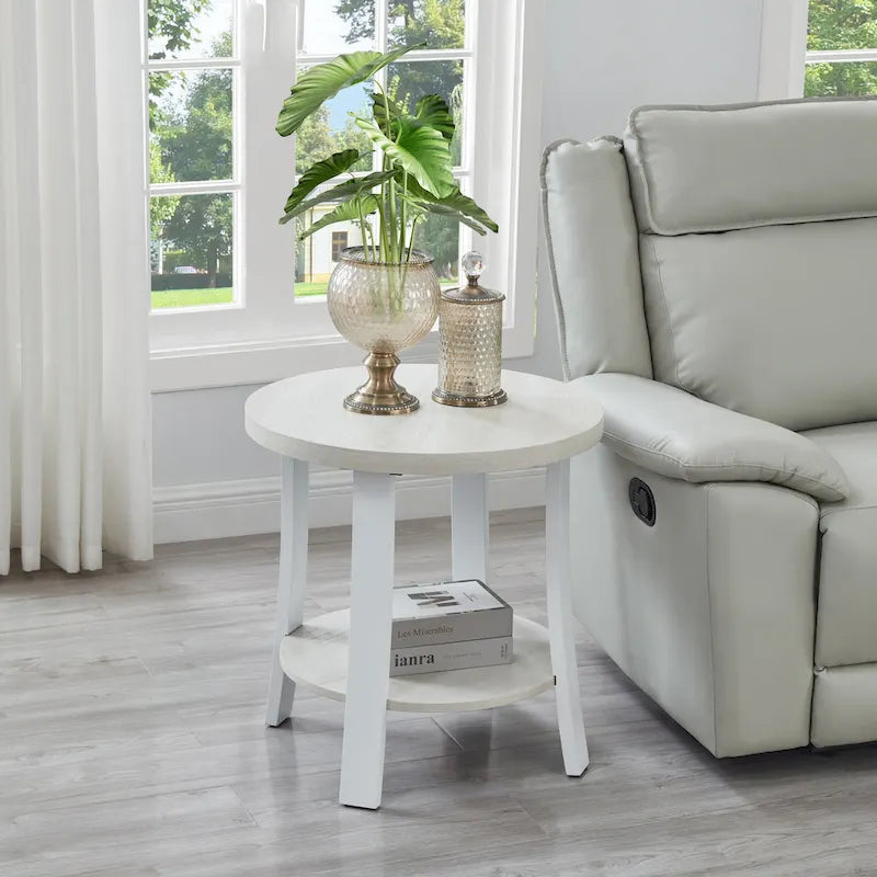 Roundhill Furniture Anze Contemporary Oval Wood Shelf 3-Piece Coffee Table Set