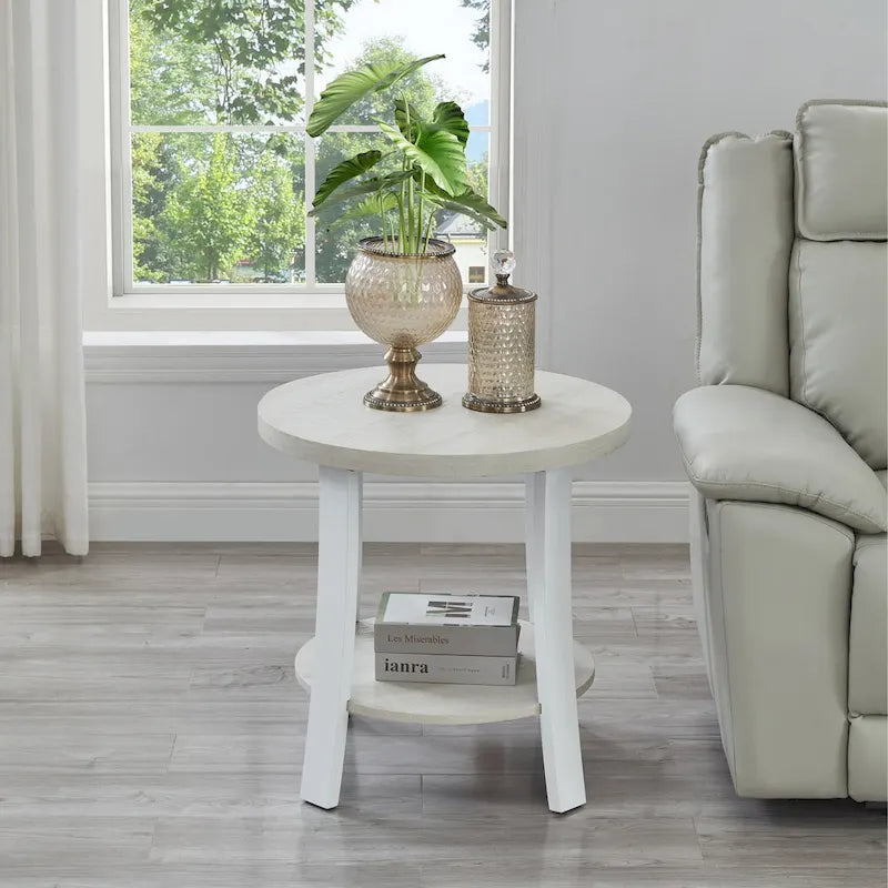 Roundhill Furniture Anze Contemporary Oval Wood Shelf 3-Piece Coffee Table Set