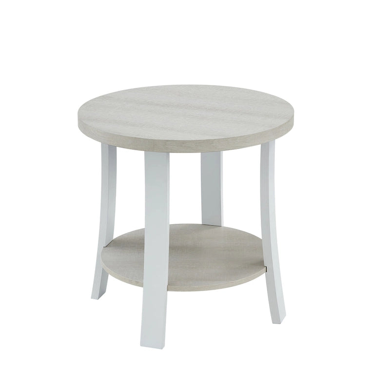 Roundhill Furniture Anze Contemporary Oval Wood Shelf 3-Piece Coffee Table Set