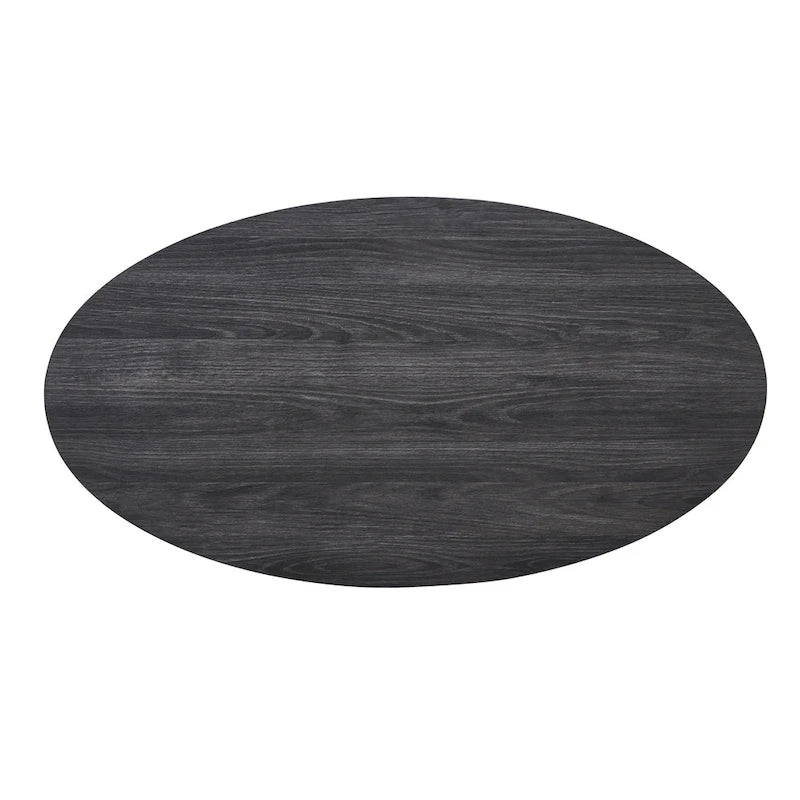 Roundhill Furniture Anze Contemporary Oval Wood Shelf 3-Piece Coffee Table Set
