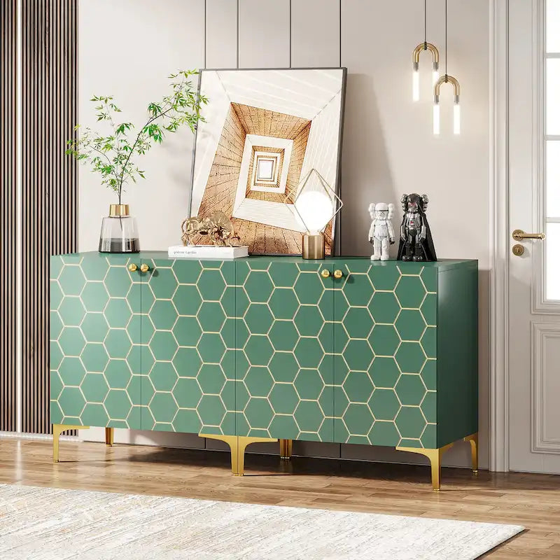 31.5 Modern Accent Storage Cabinet for Living Room Kitchen (Set of 2 )