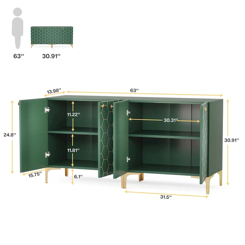 31.5 Mobiletto contenitore moderno per soggiorno e cucina (Set di 2)