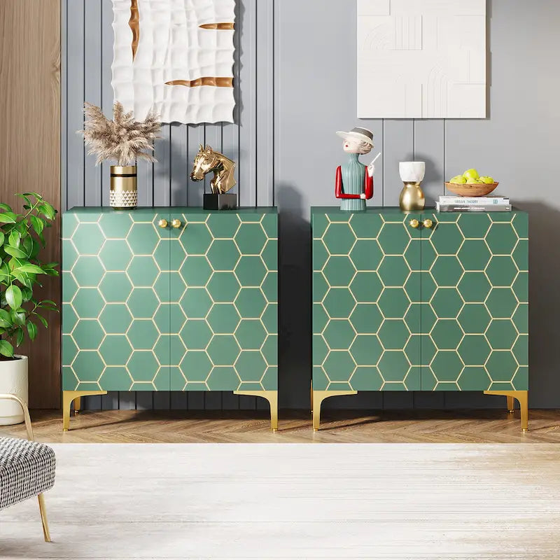 31.5 Mobiletto contenitore moderno per soggiorno e cucina (Set di 2)